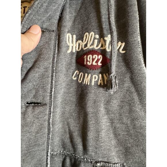 Hollister Jacket Womens Small Gray Sherpa Lined Hooded Button Up Sweatshirt Coat - Picture 2 of 7